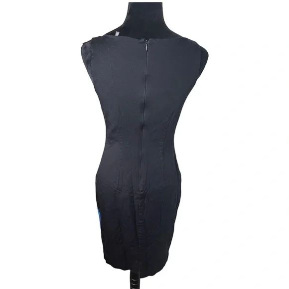 T Tahari Sleeveless Fitted Sheath Dress Blue/Black Size 6 - Picture 3 of 11